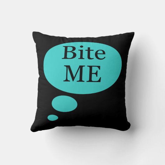 スピーチの泡は私をタイポグラフィかみます クッション (裏面)