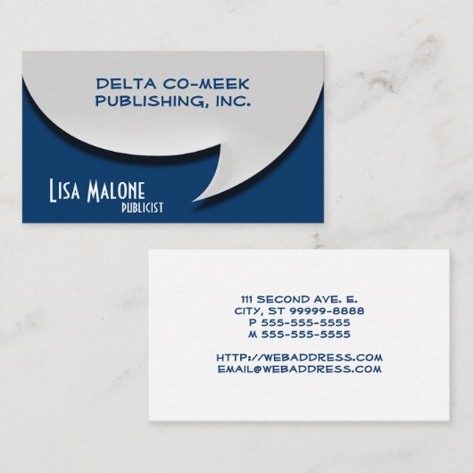 スピーチの泡カード[3d] 名刺 (正面/裏面)