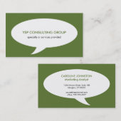 スピーチの泡緑創造的なネットワークのプロフェッショナル 名刺 (正面/裏面)