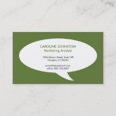 スピーチの泡緑創造的なネットワークのプロフェッショナル 名刺 (裏面)