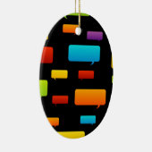 スピーチの泡背景 セラミックオーナメント (右)