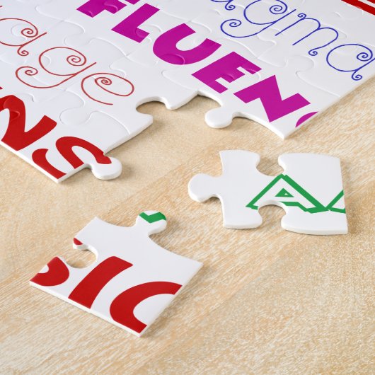 スピーチの言語病理学者のカラフルなおもしろいのフォント ジグソーパズル (側面)