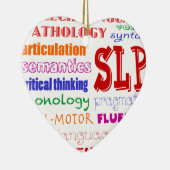 スピーチの言語病理学者のカラフルなおもしろいのフォント セラミックオーナメント (右)