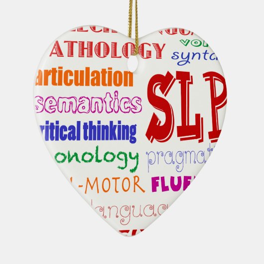 スピーチの言語病理学者のカラフルなおもしろいのフォント セラミックオーナメント (右)