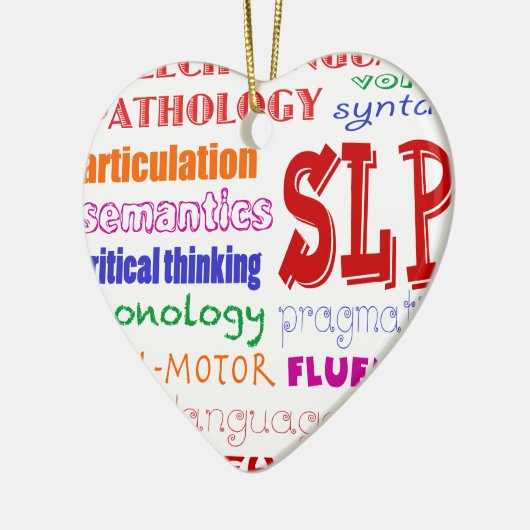 スピーチの言語病理学者のカラフルなおもしろいのフォント セラミックオーナメント (左)