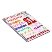 スピーチの言語病理学者のカラフルなおもしろいのフォント ノートブック (右側)