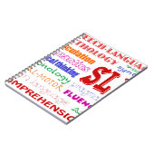 スピーチの言語病理学者のカラフルなおもしろいのフォント ノートブック (左側)