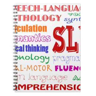 スピーチの言語病理学者のカラフルなおもしろいのフォント ノートブック