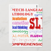 スピーチの言語病理学者のカラフルなおもしろいのフォント ポストカード (正面/裏面)