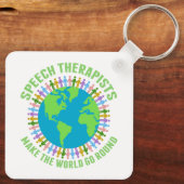 スピーチセラピストが世界をキュートなSLPに キーホルダー (裏面)