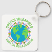 スピーチセラピストが世界をキュートなSLPに キーホルダー (裏面)