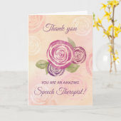 スピーチセラピストサンキューウォーターカラーバラ カード (黄色い花)