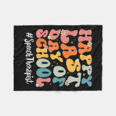 スピーチセラピストハッピースクール先生 フリースブランケット (正面(横))