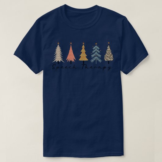 スピーチセラピークリスマスツリーメリークリスマスSLPテラ Tシャツ (デザイン正面)