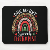 スピーチセラピーレインボークリスマススピーチ言語P マウスパッド (正面)