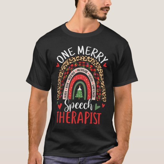 スピーチセラピーレインボークリスマススピーチ言語P Tシャツ (正面)