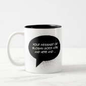 スピーチバブル文のテンプレート ツートーンマグカップ (左)