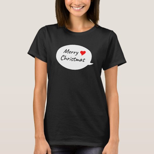 スピーチバルーンの中の心からのメリークリスマス Tシャツ (正面)