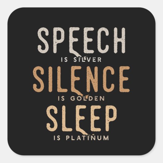 スピーチ静寂おもしろい眠 スクエアシール (正面)