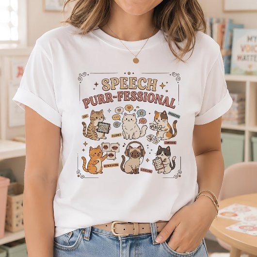 スピーチ パーフェクト 猫の言語療法士 Tシャツ