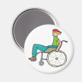 スピーディおもしろい車椅子利用者 マグネット (正面/裏面)