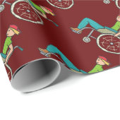 スピーディおもしろい車椅子利用者 ラッピングペーパー (ロールコーナー)