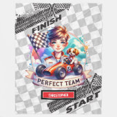 スピーディなスポーツカーブランケットレーシングリトルボーイギフト フリースブランケット (正面)