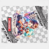 スピーディなスポーツカーブランケットレーシングリトルボーイギフト フリースブランケット (正面(横))