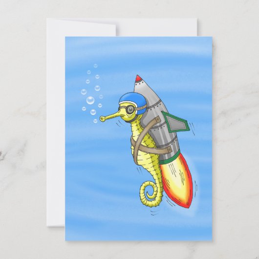 スピーディロケットシーホース誕生日招待状 招待状 (裏面)