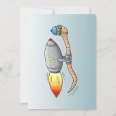 スピーディロケットワーム誕生日招待状 招待状 (裏面)