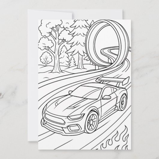 スピーディーなレースカーの誕生日パーティー 招待状 (裏面)