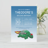 スピーディーロケットカメの誕生日招待状 招待状 (スタンド正面)