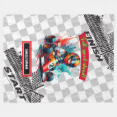 スピーディ小さな少年レーシングフォーミュラ1毛布 フリースブランケット (正面(横))