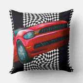 スピーディ赤いスポーツカー クッション (裏面)