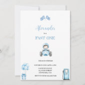 スピードいっぱい ブルー カー ご招待 招待状 (正面)