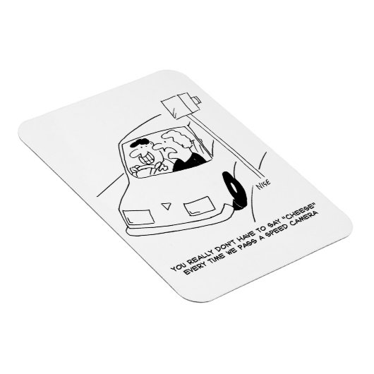 スピードおもしろいカメラ漫画で男の運転を示す マグネット (右側)