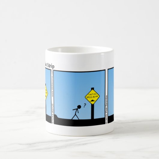 スピードおもしろいバンプスティックマンマグカップ – 125 コーヒーマグカップ (中央)