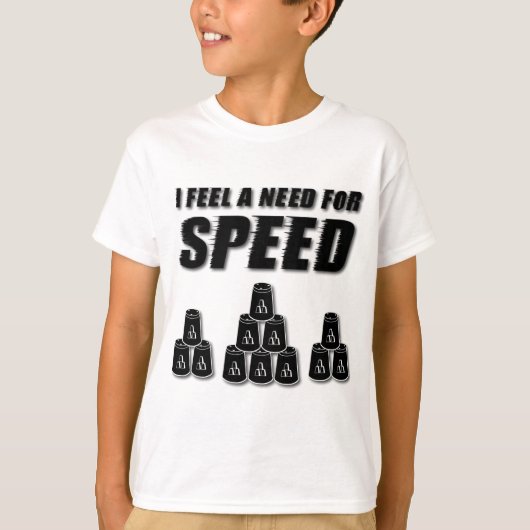 スピードが必要、ブラック Tシャツ (正面)