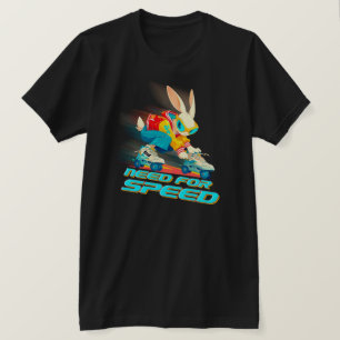 スピードが必要 – ローラースケートで滑るウサギ Tシャツ