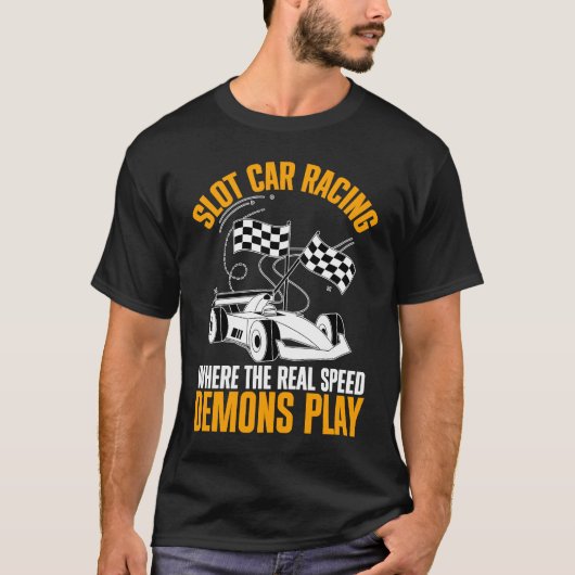 スピードが速いスロットカー実在レーシング Tシャツ (正面)