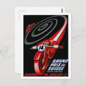 スピードでレース用バイク、ヴィンテージポストカード ポストカード (正面/裏面)