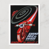 スピードでレース用バイク、ヴィンテージポストカード ポストカード (正面)