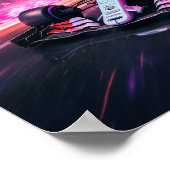 スピードとアクション:赤いF1カーレーシングカーブ ポスター (角)