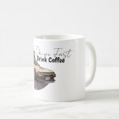 スピードとコーヒーを愛する車好きマグカップ コーヒーマグカップ (正面右)
