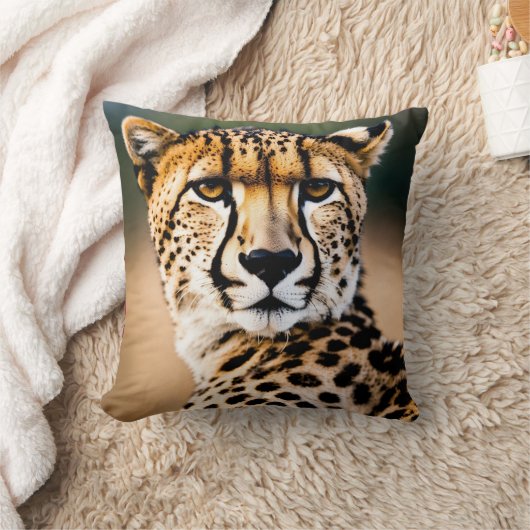 スピードと優雅さ:チーターの視線 クッション (ブランケット)