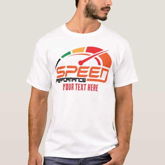 スピードと自由のバイクデザイン Tシャツ (正面)