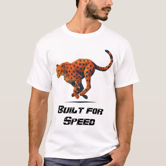 スピードのために作られたチーター Tシャツ (正面)