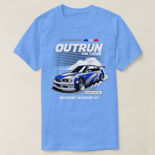 スピードの必要性が最も望まれているBMW M3 GTR Tシャツ (デザイン正面)