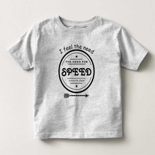 スピードの必要性を感じる 矢印と星 トドラーTシャツ (正面)