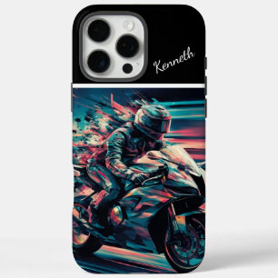 スピードぼやけバイク乗り iPhone 16 PRO MAXケース